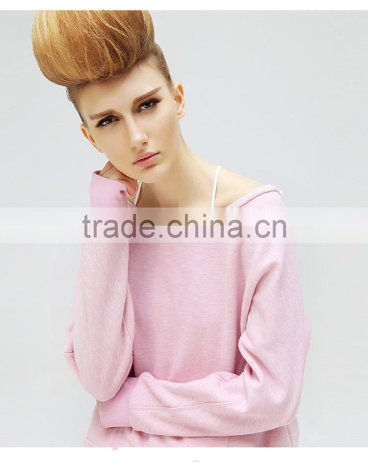 2016 fashion spring sets thin fleece/new sport loose bomber pull over fleece/big collar pink rose fleece