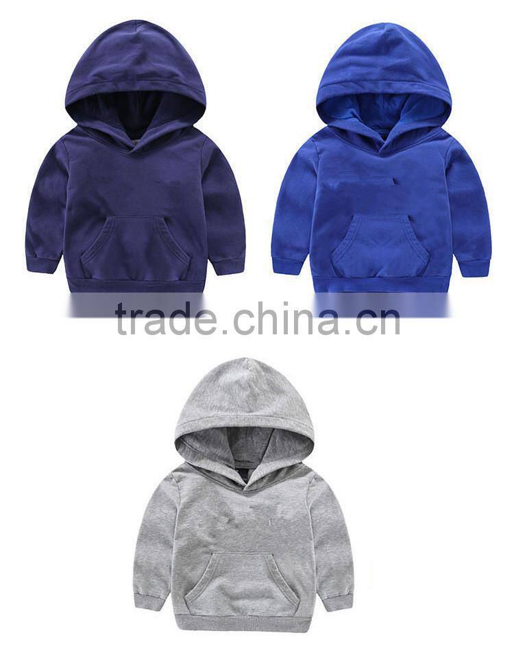 Wholesale OEM Fancy Custom Design Baby Cotton Long Sleeve Pullover Children Plain Hoodies For Kids