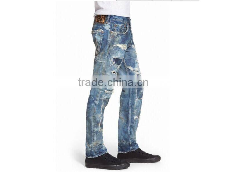 Biker Jeans Fashion Denim trousers(LOTK061)