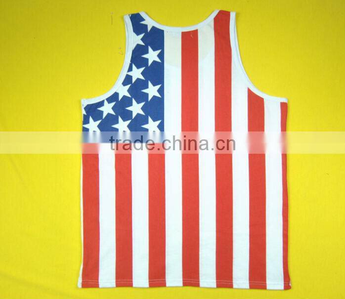 Red and White 2 tone Tank top, Gym bodybuilding Vest
