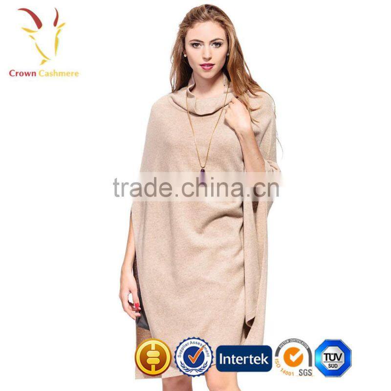 Handmade Wholesale Knit Poncho Women Pure Cashmere Poncho