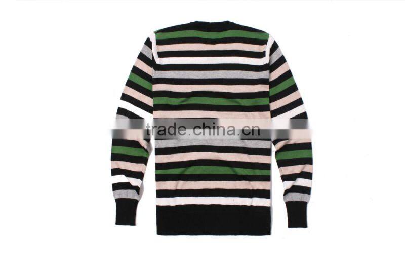 Knitted Mens Black Striped Sweaters