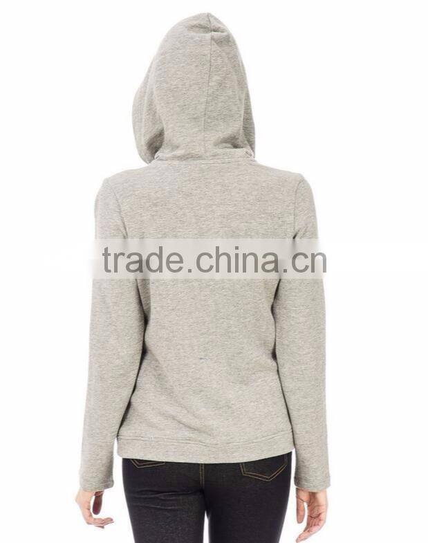 Asymmetrical hip hop hoodie side zipper