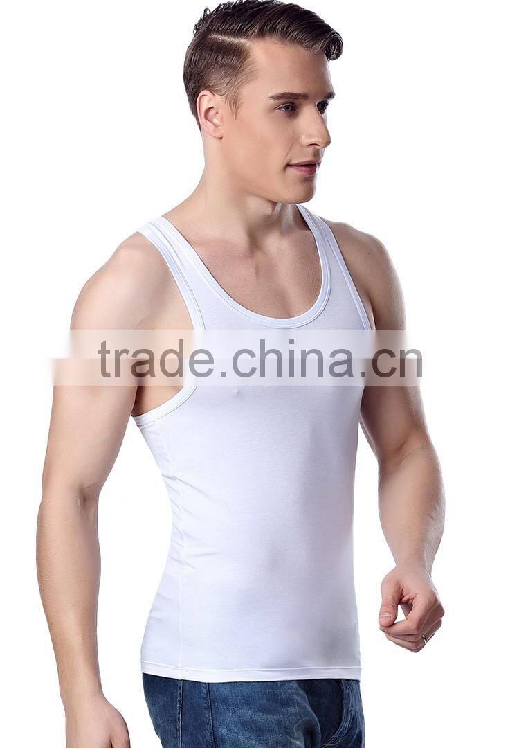 mens Modal viscose bodybuilding tight blank summer sports singlet/tank tops