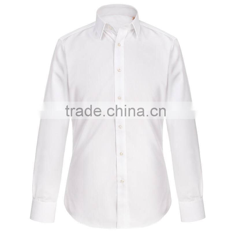 Pure white autumn shirt man shirt Classic square collar design dress shirt