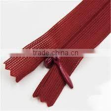Closed End 3# invisible nylon zipper with normal tape for woman clothes