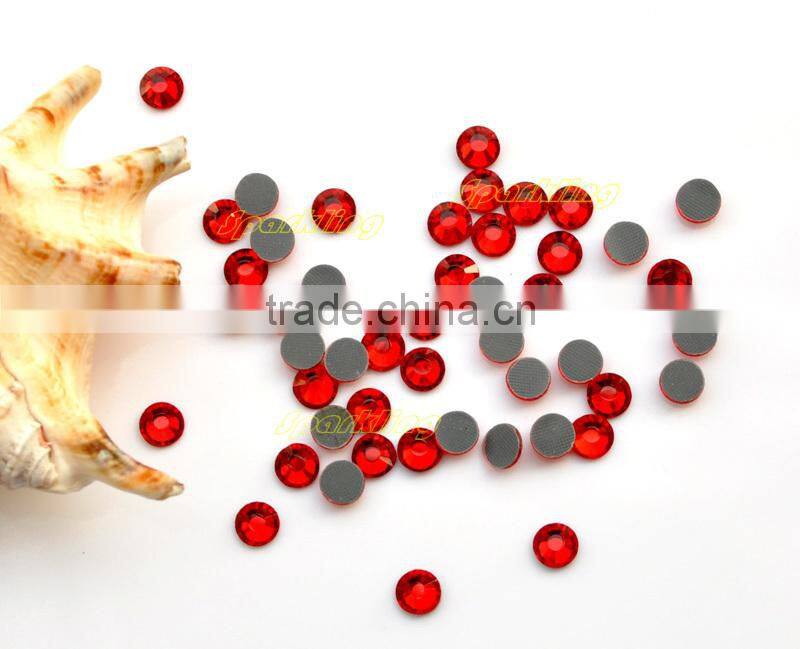 flat back glass hot fix stone loose crystal components with a flat reverse side siam colour