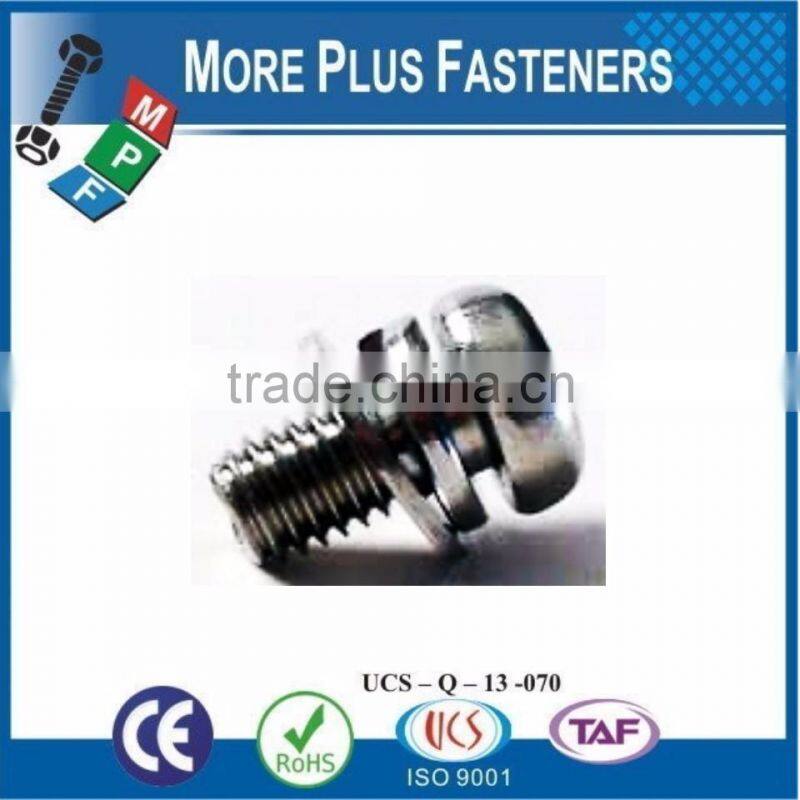 Made in Taiwan Stainless Steel Phillips Pan Head External or Internal Tooth Lockwasher SEMS Screw