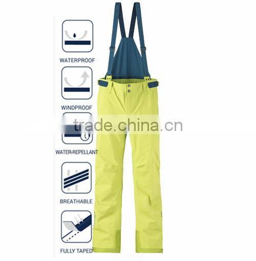 Functional Elastic Belt Yellow Ski Pants for men