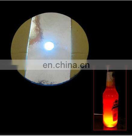 red led round coaster with transparent blister pack