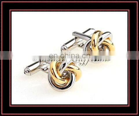 Make Gold plated Men's Novelty Metal Knot Cufflinks