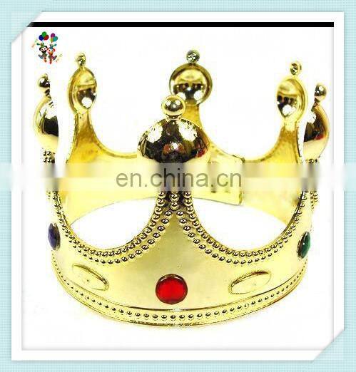 Cheap Plastic Party Fancy Dress Golden King and Queen Crowns HPC-0799