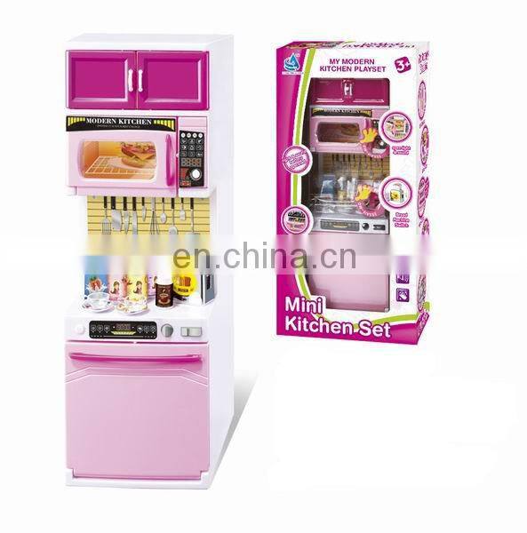 Newest Item Pastic Children Kitchen Toy Play set With light with music with doll