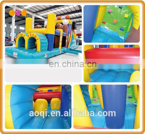 AOQI products 0.55mm PVC popular sport balls theme inflatable obstacle AQ1477