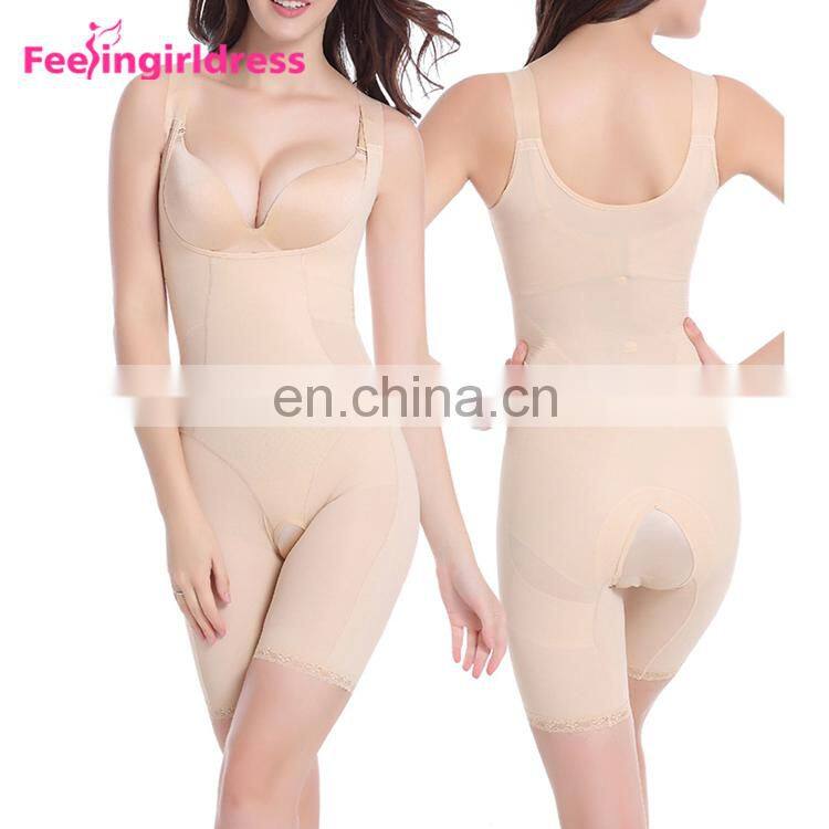 Full Nude Sleeveless Nylon Sexy Fat Women Shapewear Wholesale Body Shaper