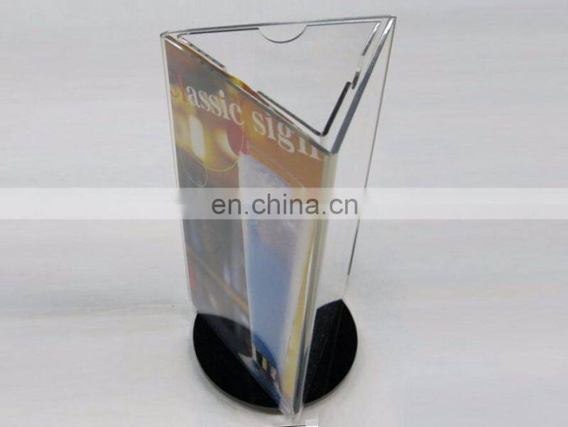 Cheaper clear acrylic A5 menu stand block sign holder A4 acrylic sign holder