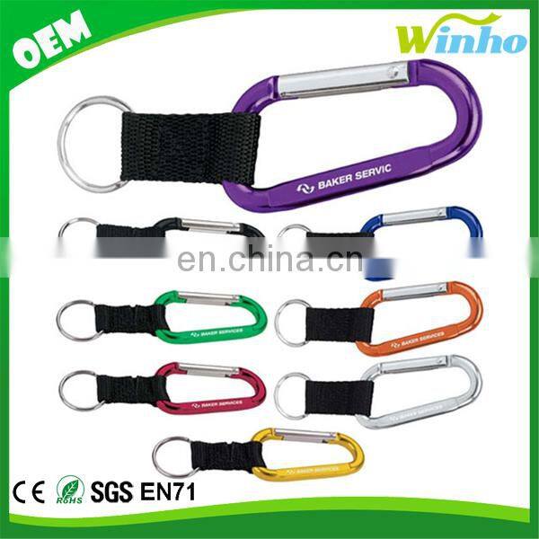 Winho Anodized Carabiner with nylon strap