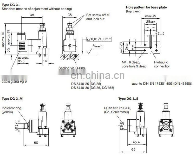 Factory price HAWE DG34 hydraulic pressure control switch