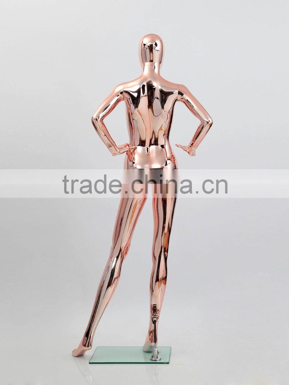 Abstract electroplate mannequin female full body plastic women mannequin M0022-DY16-G