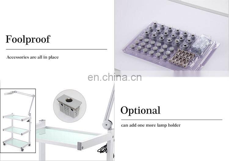 Pdt Beauty Machine Used Glass Salon Trolley 15/17kgs 1ctn/pcs White, Black 830*560*100 Mm 4 Pcs L587*W414*H808 Mm