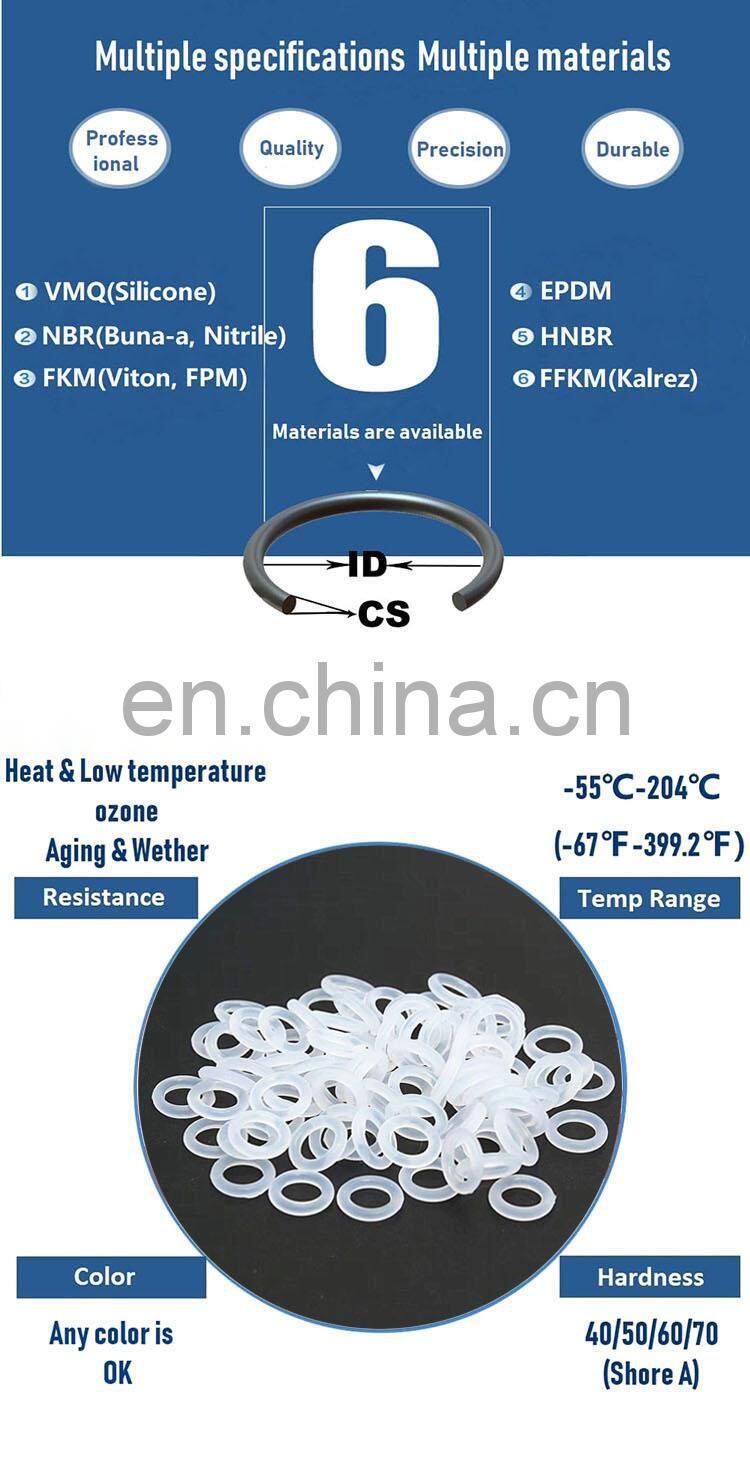 Accept Custom Food Grade Silicone Rubber O-Ring Clear Silicone O Ring From China Supplier