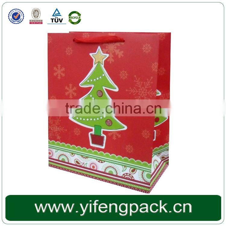 Custom printed fancy promotional laminated paper bag with logo printing