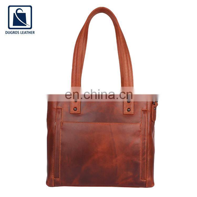 Modern Design Luxury Pattern Stylish Look Wholesale Cotton Sheeting Lining Women Genuine Leather Satchel Bag Manufacturer