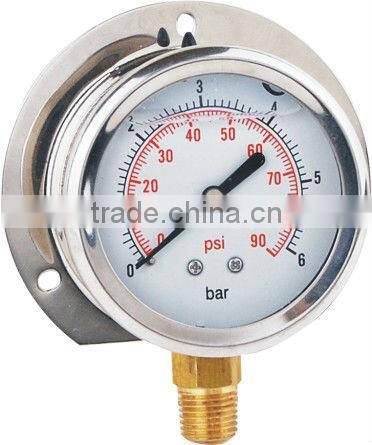 2.5" silicone oil pressure gauge with back flange panel mounted YN63ZC
