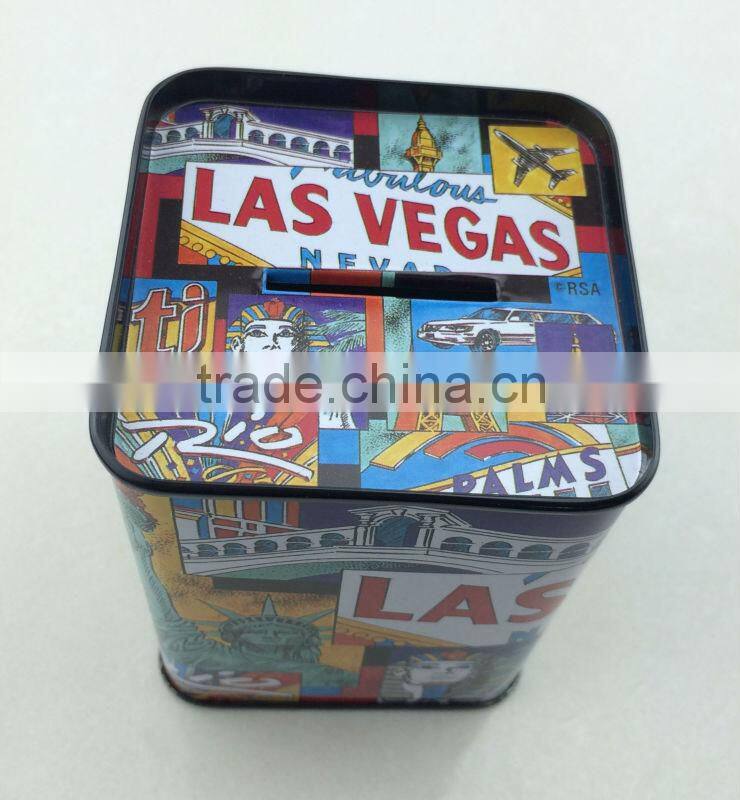 Dongguan elegant square money coin bank