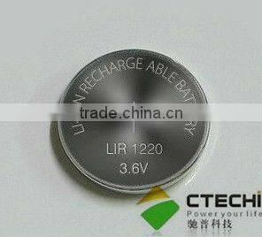 3.6v lithium ion rechargeable bluetooth battery button cell lir3048