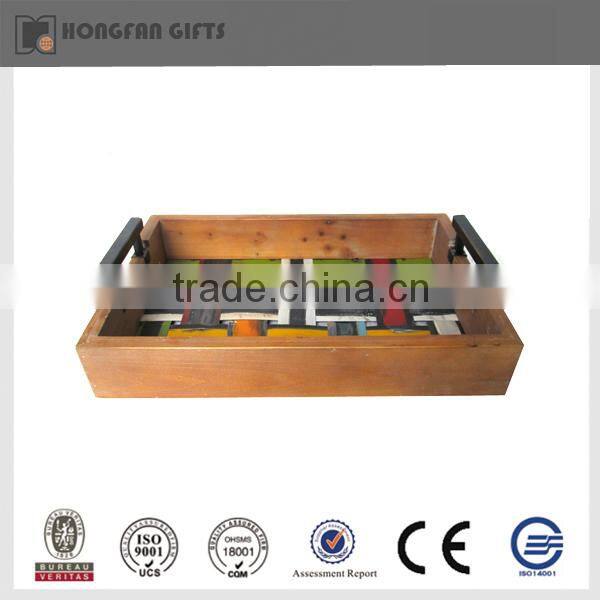 cheap wooden custom printed serving tray with chef figurines