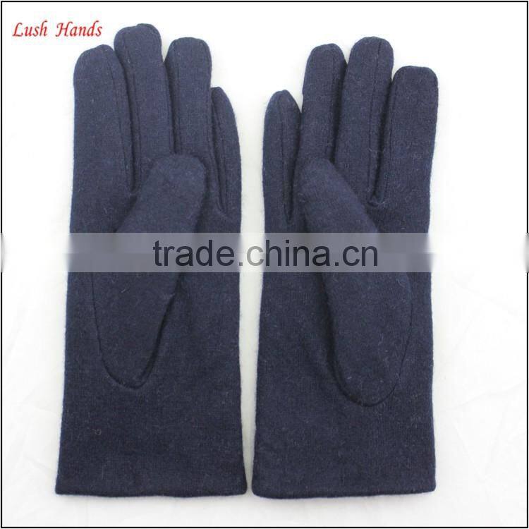 ladies affordable woolen gloves with fake pearl ring