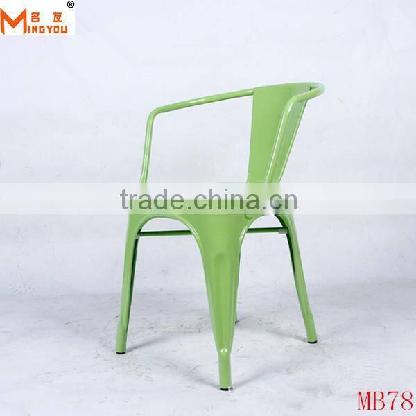 Cheap vintage industrial full metal dining chairs