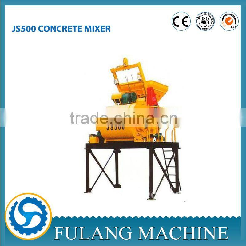 Double Horizontal Shaft Forced Concrete Mixer JS500