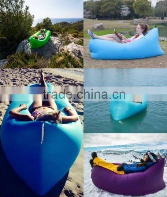 AN585 Beach Lounger Inflatable Sofa Outdoor Nylon Air Filled Balloon Furniture With Carry Bag,Lazy Sleeping Bed
