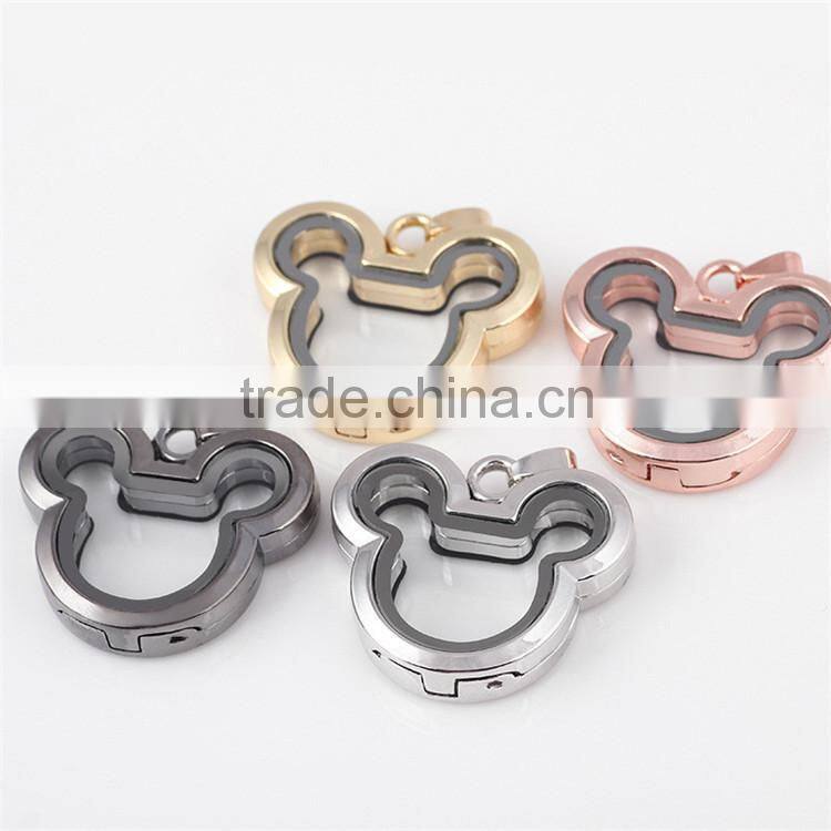 Little Rat Floating Locket Silver Pendant Alloy Floating Locket Pendants Floating Locket Charms