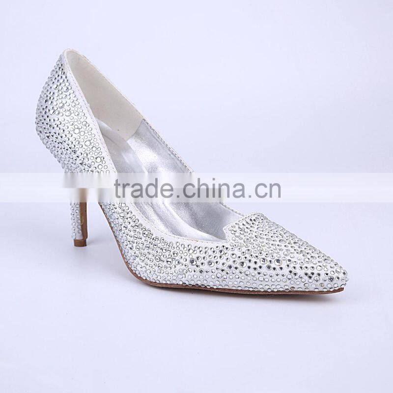 Dress shoe 2015 new products high heel woman sexy wedding shoes lady fashion shoe with strass