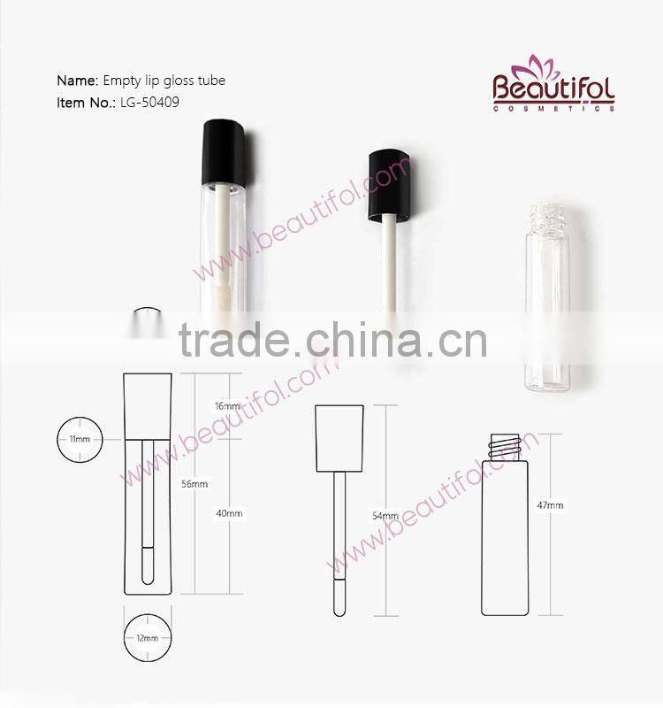 Mini lip gloss containers, cute empty transparent cosmetic packaging lip gloss tube