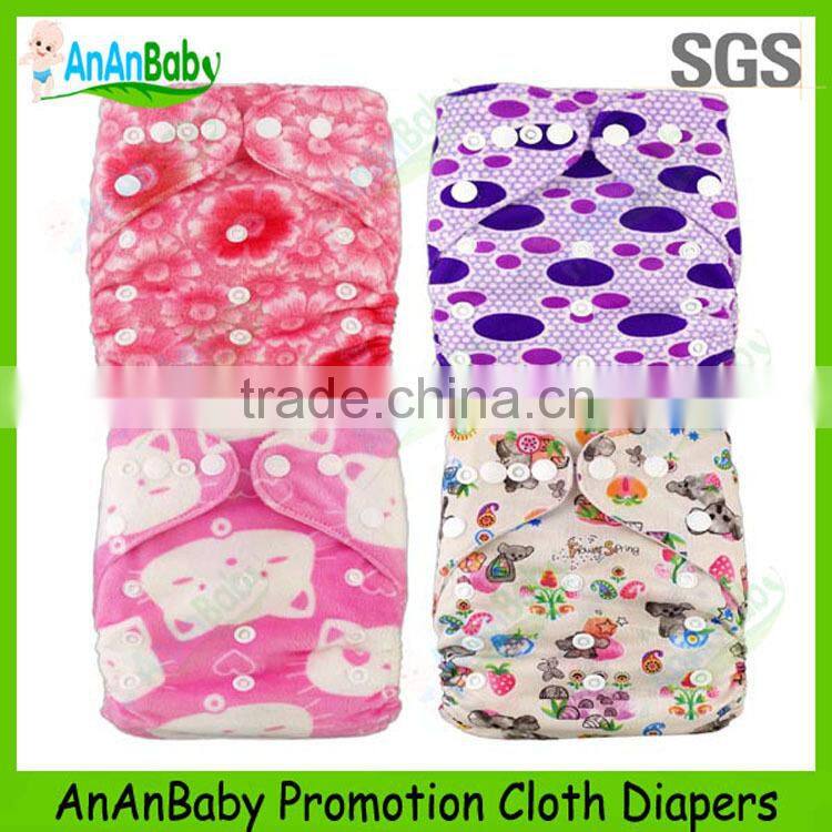 Free Shipping Sale Promotion Printed Cloth Diapers With Microfiber Diapers Inserts