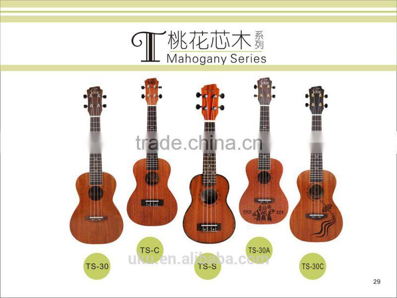 China wholesale special two holes soundhole tenor acacia wood ukulele classical headstock