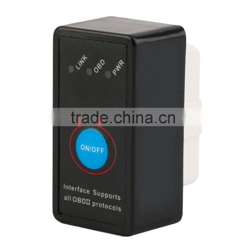 V2.1 MINI ELM327 Bluetooth Power Switch ELM 327 Version OBD2 / OBDII for Android Torque Car Code Scanner FREE SHIPPING