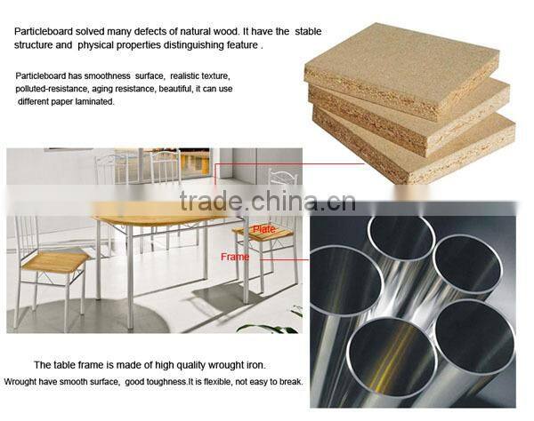 Foshan dining room furniture particleboard restaurant wooden round dining tables with 4 chairs