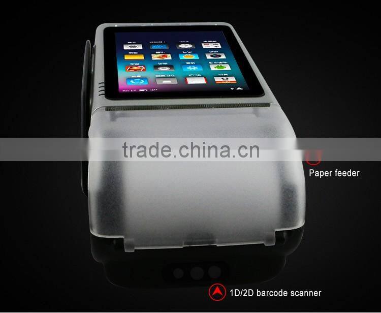 New arrival 4 inch all in one android pos terminal with nfc reader/card reader/thermal printer------Gc068