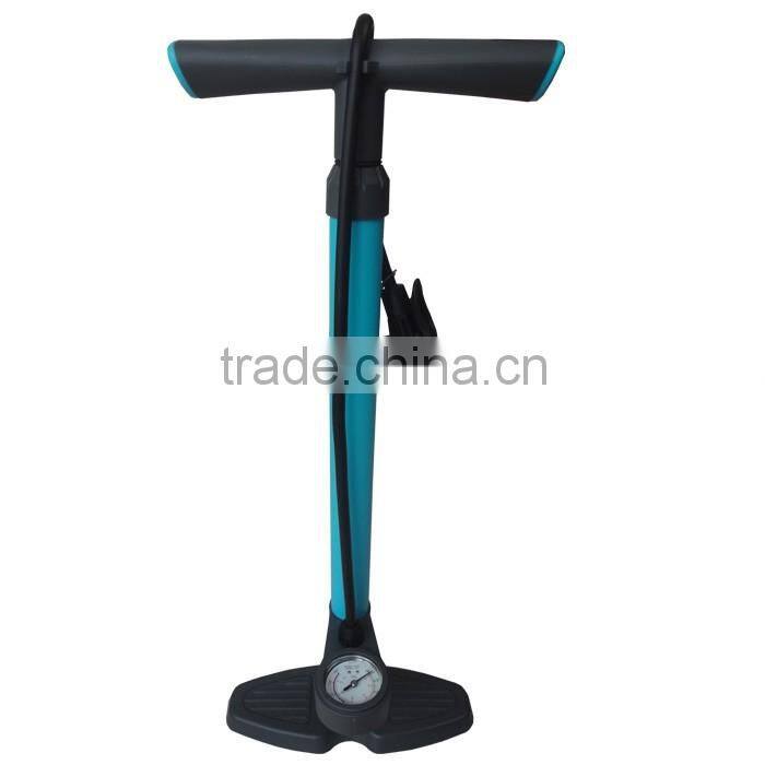 New design bike floor pump,high pressure iron bicycle floor pump with gauge for sell