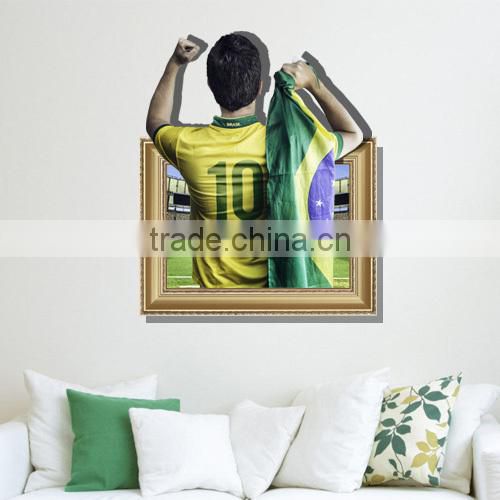 decorative wall sticker,custom Art Decal Room Wall Decor vinyl sticker,3D Sailing Broken Wall Mural Removable Wall Sticker