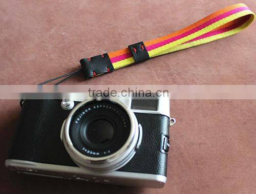 Colorful stripe hand rope camera strap