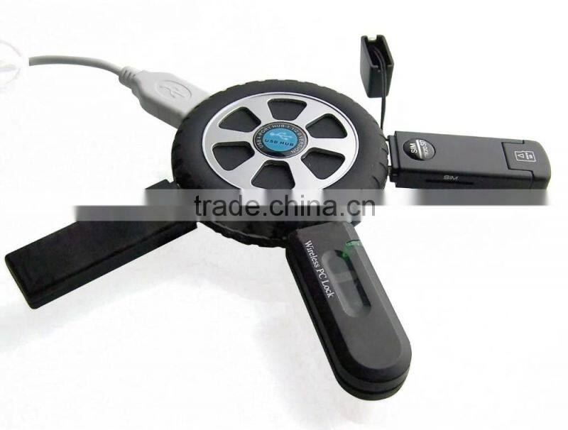 Car Wheel shape High Speed 4 Port USB 2.0 HUB