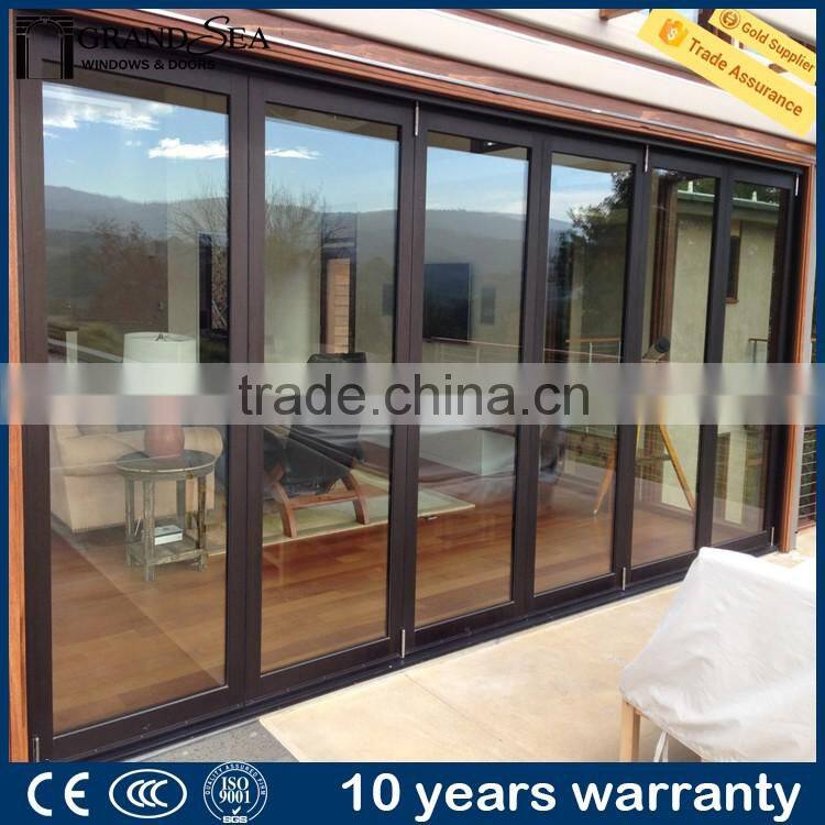 2.0mm thermal break aluminium insulated folding door