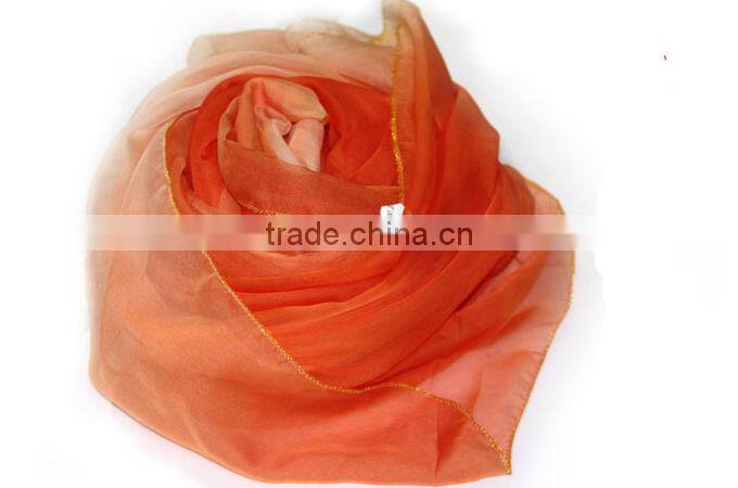 Belly Dance Silk Veil for Performance with Three Colors Switched