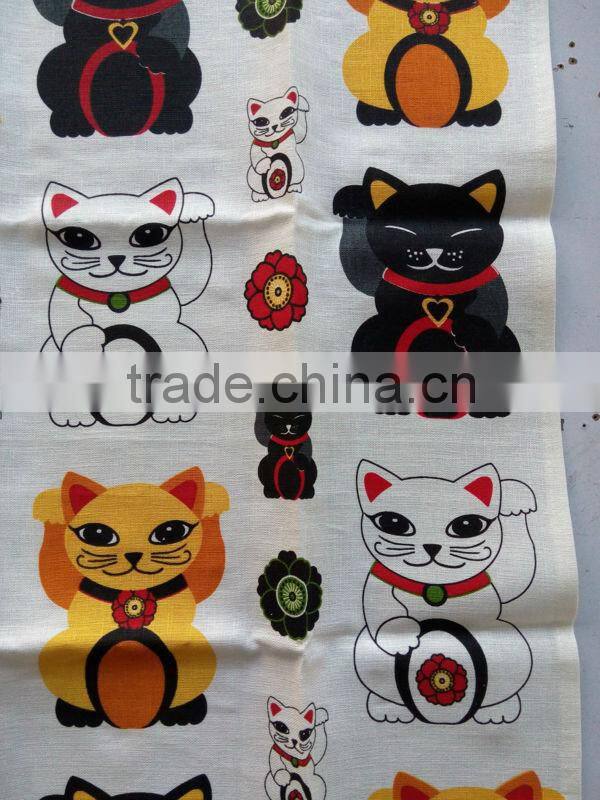 kitchen linen tea towel for promotion and giftkitchen printed tea towel for home decoration cat design